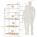 Casa si Gradina - Mobilier - Comode si corpuri - Corpuri bucatarie - Raft de bucatarie, spatiu cuptor cu microunde, 6 rafturi, 40x60x167cm, stejar auriu si alb - Infinity.ro