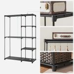 Casa si Gradina - Mobilier - Dulapuri si sifoniere - Dulapuri - Dulap textil pliabil cu spatiu pentru umerase si rafturi, cadru metalic, 112x43x165 cm, negru - Infinity.ro