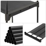 Casa si Gradina - Mobilier - Dulapuri si sifoniere - Dulapuri - Dulap textil pliabil cu spatiu pentru umerase si rafturi, cadru metalic, 112x43x165 cm, negru - Infinity.ro