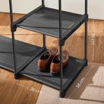 Casa si Gradina - Mobilier - Dulapuri si sifoniere - Dulapuri - Dulap textil pliabil cu spatiu pentru umerase si rafturi, cadru metalic, 112x43x165 cm, negru - Infinity.ro