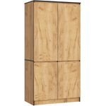 Casa si Gradina - Mobilier - Dulapuri si sifoniere - Dulapuri - Dulap cu 4 usi, rafturi si bara pentru umerase, PAL laminat, 90x51x180 cm, stejar craft - Infinity.ro