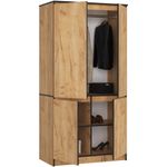 Casa si Gradina - Mobilier - Dulapuri si sifoniere - Dulapuri - Dulap cu 4 usi, rafturi si bara pentru umerase, PAL laminat, 90x51x180 cm, stejar craft - Infinity.ro