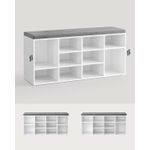 Casa si Gradina - Mobilier - Dulapuri si sifoniere - Dulapuri pantofi - Pantofar cu banca cu 12 compartimente si perna, sarcina 136 kg, 104x30x48 cm, alb - Infinity.ro