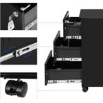 Casa si Gradina - Mobilier - Mese si birouri - Birouri - Dulap mobil rollbox pentru birouri, 3 sertare pentru documente, corp pre-asamblat, 45x39x54 cm, negru - Infinity.ro