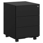 Casa si Gradina - Mobilier - Mese si birouri - Birouri - Dulap mobil rollbox pentru birouri, 3 sertare pentru documente, corp pre-asamblat, 45x39x54 cm, negru - Infinity.ro