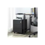 Casa si Gradina - Mobilier - Mese si birouri - Birouri - Dulap mobil rollbox pentru birouri, 3 sertare pentru documente, corp pre-asamblat, 45x39x54 cm, negru - Infinity.ro