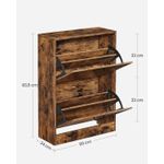 Casa si Gradina - Mobilier - Dulapuri si sifoniere - Dulapuri pantofi - Dulap pantofi cu 2 usi rabatabile, din MDF, pentru 8-12 perechi, 60x24x84cm, maro rustic - Infinity.ro