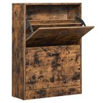 Casa si Gradina - Mobilier - Dulapuri si sifoniere - Dulapuri pantofi - Dulap pantofi cu 2 usi rabatabile, din MDF, pentru 8-12 perechi, 60x24x84cm, maro rustic - Infinity.ro