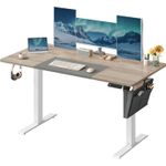 Casa si Gradina - Mobilier - Mese si birouri - Birouri - Birou cu reglaj electric pe inaltime, memorie cu 4 inaltimi, 60x140x(72-120)cm, gri stejar - Infinity.ro