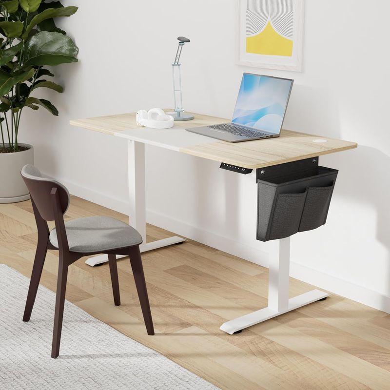Casa si Gradina - Mobilier - Mese si birouri - Birouri - Birou cu reglaj electric pe inaltime, memorie cu 4 inaltimi, 60x140x(72-120)cm, gri stejar - Infinity.ro