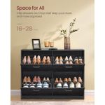 Casa si Gradina - Mobilier - Dulapuri si sifoniere - Dulapuri pantofi - Dulap pantofi 4 clapete, compartimentare reglabila, 16-28 perechi de incaltaminte, 106x24x83 cm, negru abanos - Infinity.ro
