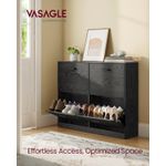 Casa si Gradina - Mobilier - Dulapuri si sifoniere - Dulapuri pantofi - Dulap pantofi 4 clapete, compartimentare reglabila, 16-28 perechi de incaltaminte, 106x24x83 cm, negru abanos - Infinity.ro