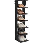 Casa si Gradina - Mobilier - Dulapuri si sifoniere - Dulapuri pantofi - Raft de pantofi, pentru spatii inguste, 6 nivele, 30x26x110 cm, negru - Infinity.ro