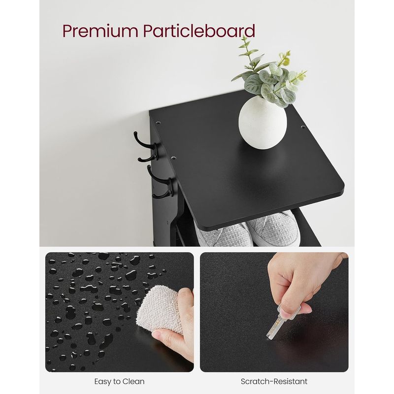 Casa si Gradina - Mobilier - Dulapuri si sifoniere - Dulapuri pantofi - Raft de pantofi, pentru spatii inguste, 6 nivele, 30x26x110 cm, negru - Infinity.ro