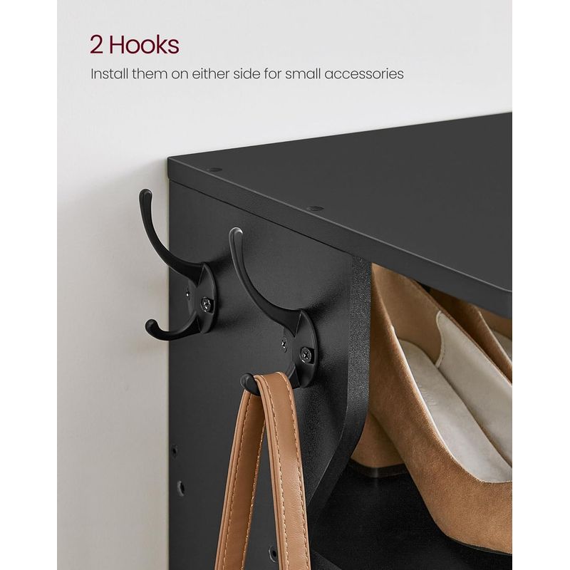 Casa si Gradina - Mobilier - Dulapuri si sifoniere - Dulapuri pantofi - Raft de pantofi, pentru spatii inguste, 6 nivele, 30x26x110 cm, negru - Infinity.ro