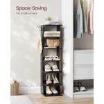 Casa si Gradina - Mobilier - Dulapuri si sifoniere - Dulapuri pantofi - Raft de pantofi, pentru spatii inguste, 6 nivele, 30x26x110 cm, negru - Infinity.ro
