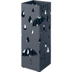 Casa si Gradina - Mobilier - Organizare si depozitare - Cutii depozitare - Suport umbrele metalic cu recipient detasabil apa, 4 carlige, decupaje moderne, 16x16x49 cm, antracit - Infinity.ro