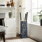 Casa si Gradina - Mobilier - Organizare si depozitare - Cutii depozitare - Suport umbrele metalic cu recipient detasabil apa, 4 carlige, decupaje moderne, 16x16x49 cm, antracit - Infinity.ro
