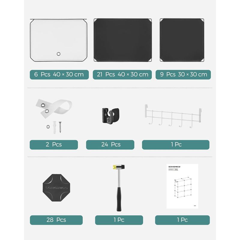Casa si Gradina - Mobilier - Mobilier baie - Corpuri baie - Dulap pantofi modular cu 6 compartimente, panouri plastic si cadru metalic, 83x32x94 cm, pana la 24 perechi, negru - Infinity.ro