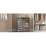 Casa si Gradina - Mobilier - Mobilier baie - Corpuri baie - Dulap pantofi modular cu 6 compartimente, panouri plastic si cadru metalic, 83x32x94 cm, pana la 24 perechi, negru - Infinity.ro