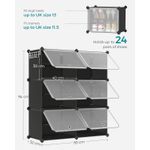 Casa si Gradina - Mobilier - Mobilier baie - Corpuri baie - Dulap pantofi modular cu 6 compartimente, panouri plastic si cadru metalic, 83x32x94 cm, pana la 24 perechi, negru - Infinity.ro