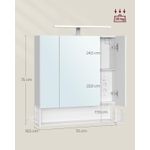 Casa si Gradina - Mobilier - Mobilier baie - Corpuri baie - Dulap de baie de perete, cu oglinda si LED, prize si USB incorporate, 70x16x75 cm, alb - Infinity.ro