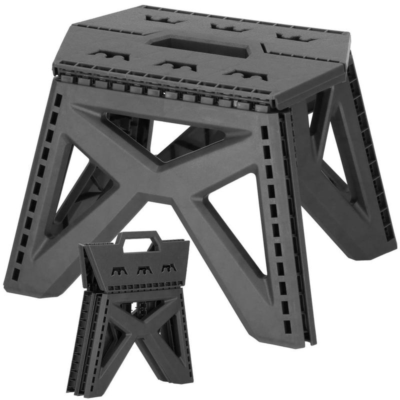 Casa si Gradina - Mobilier - Mobilier baie - Corpuri baie - Scaun inaltator multifunctional tip scara, 100 kg, compact, cu maner, 32x30x23 cm, gri - Infinity.ro