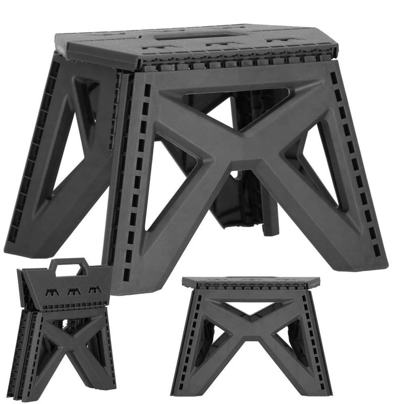 Casa si Gradina - Mobilier - Mobilier baie - Corpuri baie - Scaun inaltator multifunctional tip scara, 100 kg, compact, cu maner, 32x30x23 cm, gri - Infinity.ro