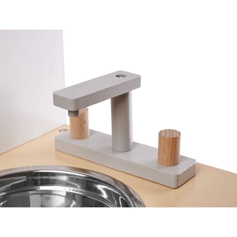 Casa si Gradina - Mobilier - Mobilier copii - Mobilier camera copiilor - Bucatarie din lemn pentru copii cu accesorii, MDF si lemn, 68x25x82 cm, gri si alb - Infinity.ro