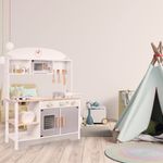 Casa si Gradina - Mobilier - Mobilier copii - Mobilier camera copiilor - Bucatarie din lemn pentru copii cu accesorii, MDF si lemn, 68x25x82 cm, gri si alb - Infinity.ro