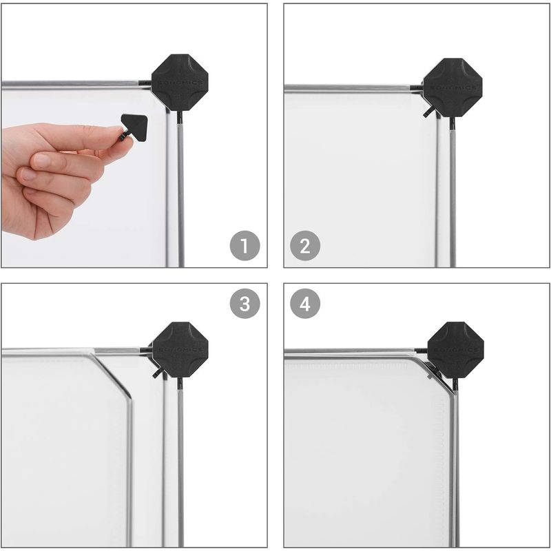 Casa si Gradina - Mobilier - Mobilier baie - Corpuri baie - Unitate de depozitare cu 12 cuburi, pentru pantofi sau haine, personalizabil, 31x93x123 cm, alb transparent - Infinity.ro