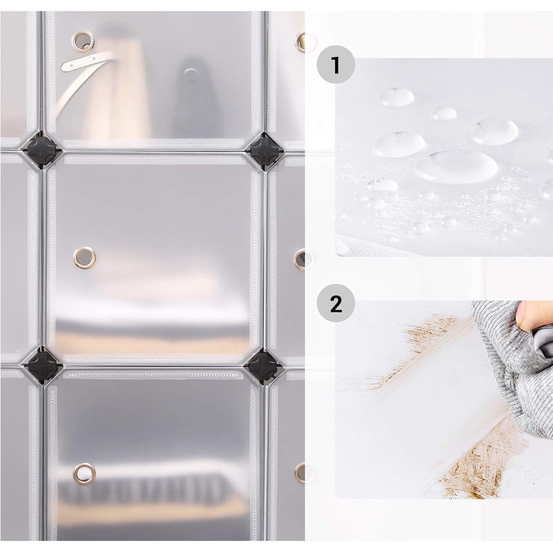 Casa si Gradina - Mobilier - Mobilier baie - Corpuri baie - Unitate de depozitare cu 12 cuburi, pentru pantofi sau haine, personalizabil, 31x93x123 cm, alb transparent - Infinity.ro