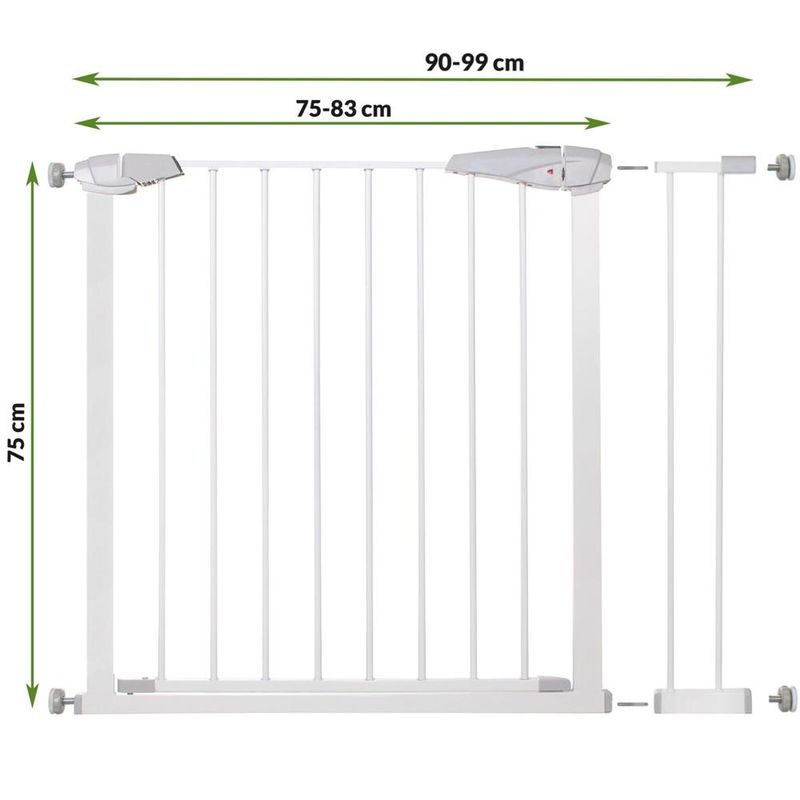 Casa si Gradina - Mobilier - Mobilier copii - Sisteme de siguranta - Poarta de siguranta Safety Gate pentru scari, ajustabila 90-99 cm, din otel, alba - Infinity.ro