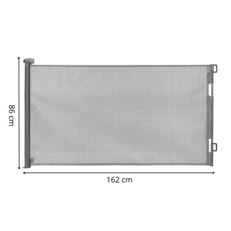 Casa si Gradina - Mobilier - Mobilier copii - Sisteme de siguranta - Poarta siguranta retractabila extensibila copii animale, 162x86 cm, montaj perete, gri - Infinity.ro