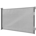 Casa si Gradina - Mobilier - Mobilier copii - Sisteme de siguranta - Poarta siguranta retractabila extensibila copii animale, 162x86 cm, montaj perete, gri - Infinity.ro