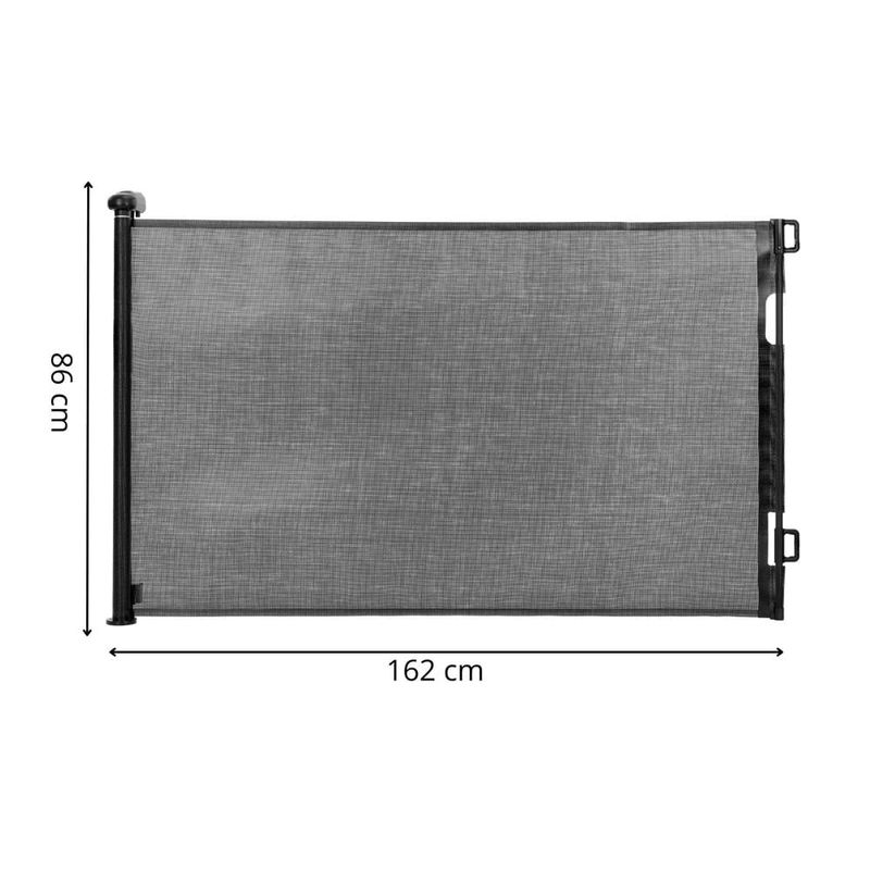 Casa si Gradina - Mobilier - Mobilier copii - Sisteme de siguranta - Poarta siguranta retractabila extensibila copii animale, 162x86 cm, montaj perete, negru - Infinity.ro