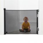 Casa si Gradina - Mobilier - Mobilier copii - Sisteme de siguranta - Poarta siguranta retractabila extensibila copii animale, 162x86 cm, montaj perete, negru - Infinity.ro