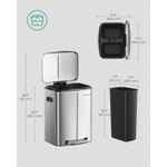 Casa si Gradina - Mobilier - Organizare si depozitare - Cosuri de gunoi - Cos de gunoi dublu colectare selectiva 2x20L, cu pedale si capac soft close, galeata interioara, otel, 45x58x32 cm - Infinity.ro