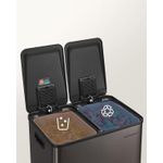 Casa si Gradina - Mobilier - Organizare si depozitare - Cosuri de gunoi - Cos de gunoi 2x30L, cu 2 compartimente, capac soft-close si galeti interioare, otel, gri antracit - Infinity.ro