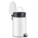 Casa si Gradina - Mobilier - Organizare si depozitare - Cosuri de gunoi - Cos de gunoi cu pedala 20L, capac soft close, galeata interioara detasabila, otel si plastic, 30x37x44 cm, alb - Infinity.ro