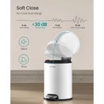 Casa si Gradina - Mobilier - Organizare si depozitare - Cosuri de gunoi - Cos de gunoi cu pedala 6 litri, capac soft-close si galeata interioara, otel, 26x21x28 cm, alb - Infinity.ro