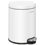 Casa si Gradina - Mobilier - Organizare si depozitare - Cosuri de gunoi - Cos de gunoi cu pedala 6 litri, capac soft-close si galeata interioara, otel, 26x21x28 cm, alb - Infinity.ro