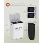 Casa si Gradina - Mobilier - Organizare si depozitare - Cosuri de gunoi - Cos de gunoi 2x30L, cu 2 compartimente, capac soft-close si galeti interioare, otel, alb mat - Infinity.ro