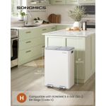 Casa si Gradina - Mobilier - Organizare si depozitare - Cosuri de gunoi - Cos de gunoi 2x30L, cu 2 compartimente, capac soft-close si galeti interioare, otel, alb mat - Infinity.ro