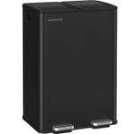 Casa si Gradina - Mobilier - Organizare si depozitare - Cosuri de gunoi - Cos de gunoi 2x30L, cu 2 compartimente, capac soft-close si galeti interioare, otel, negru - Infinity.ro