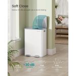 Casa si Gradina - Mobilier - Organizare si depozitare - Cosuri de gunoi - Cos de gunoi 2x30L, cu 2 compartimente, capac soft-close si galeti interioare, otel, alb mat - Infinity.ro