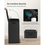 Casa si Gradina - Mobilier - Organizare si depozitare - Cosuri de gunoi - Cos de gunoi 2x30L, cu 2 compartimente, capac soft-close si galeti interioare, otel, negru - Infinity.ro