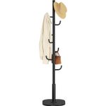 Casa si Gradina - Mobilier - Organizare si depozitare - Cuiere - Cuier de podea, cu 8 carlige rezistente, pentru haine, palarii si genti, 175 cm, negru - Infinity.ro