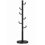 Casa si Gradina - Mobilier - Organizare si depozitare - Cuiere - Cuier de podea, cu 8 carlige rezistente, pentru haine, palarii si genti, 175 cm, negru - Infinity.ro