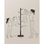 Casa si Gradina - Mobilier - Organizare si depozitare - Cuiere - Cuier de podea, cu 8 carlige rezistente, pentru haine, palarii si genti, 175 cm, negru - Infinity.ro